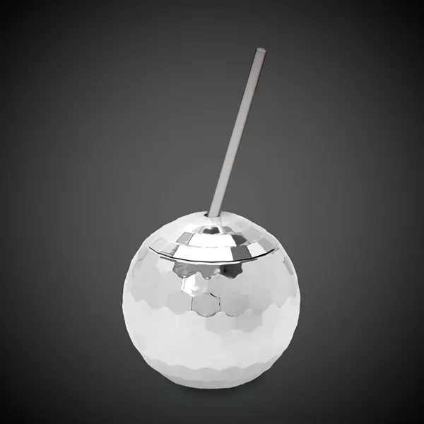 Disco Ball Cup Silver w/Straw/Hat(option)(Imprintable) - Disco Ball Cup Silver w/Straw/Hat(option)(Imprintable) - Image 6 of 7