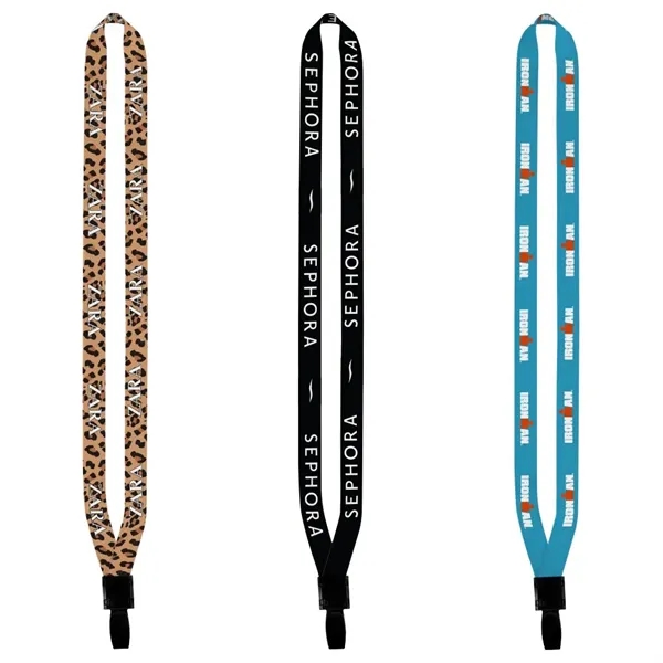 Custom 1/2" Dyed-Sublimation Lanyard with Non-Swivel Plastic Hook