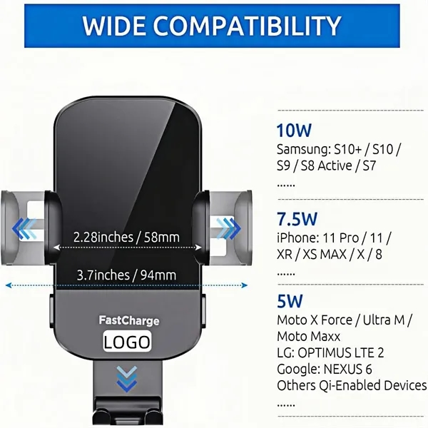 15W Auto Lock Wireless Car Charger Mount - 15W Auto Lock Wireless Car Charger Mount - Image 1 of 5