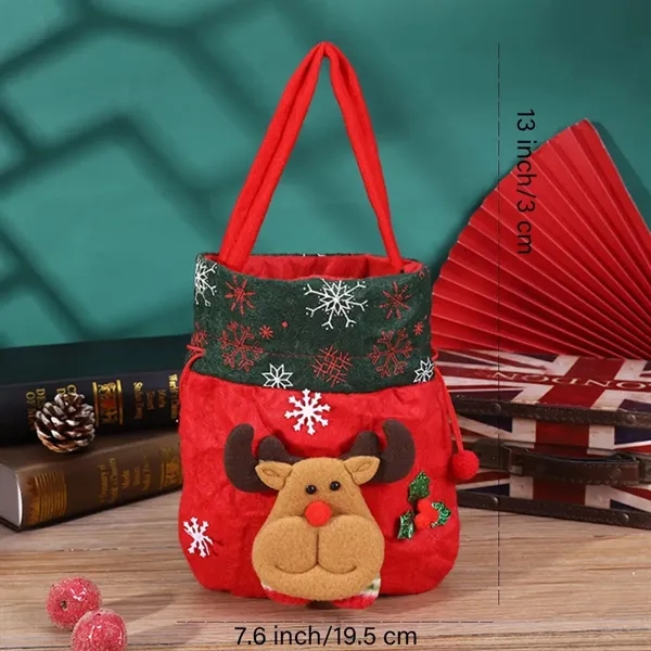 Fabric Drawstring Christmas Gift Doll Apple Bag - Fabric Drawstring Christmas Gift Doll Apple Bag - Image 1 of 3