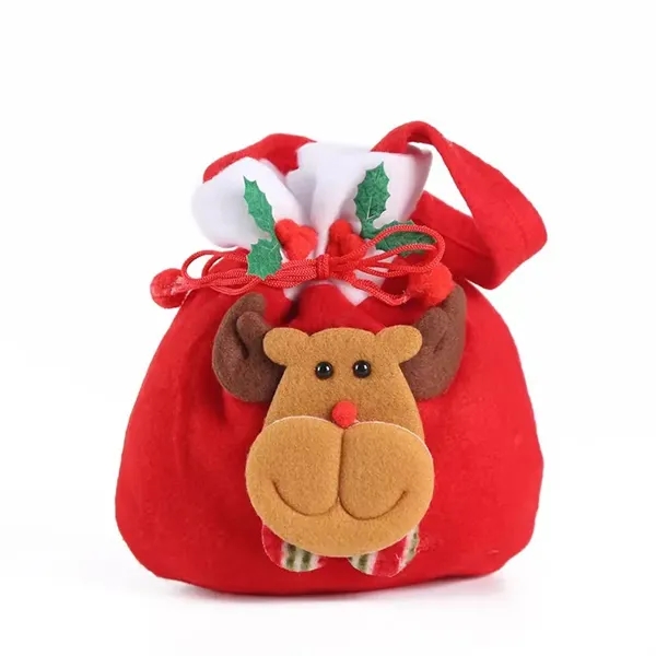 Fabric Drawstring Christmas Gift Doll Apple Bag - Fabric Drawstring Christmas Gift Doll Apple Bag - Image 3 of 3
