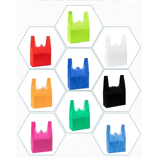 Reusable Durable Non Woven Grocery T Shirt Shopping Bags - Reusable Durable Non Woven Grocery T Shirt Shopping Bags - Image 1 of 3