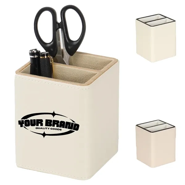 Stylish Desk Office Accessory Leather Pen Holder Organizer - Stylish Desk Office Accessory Leather Pen Holder Organizer - Image 0 of 3