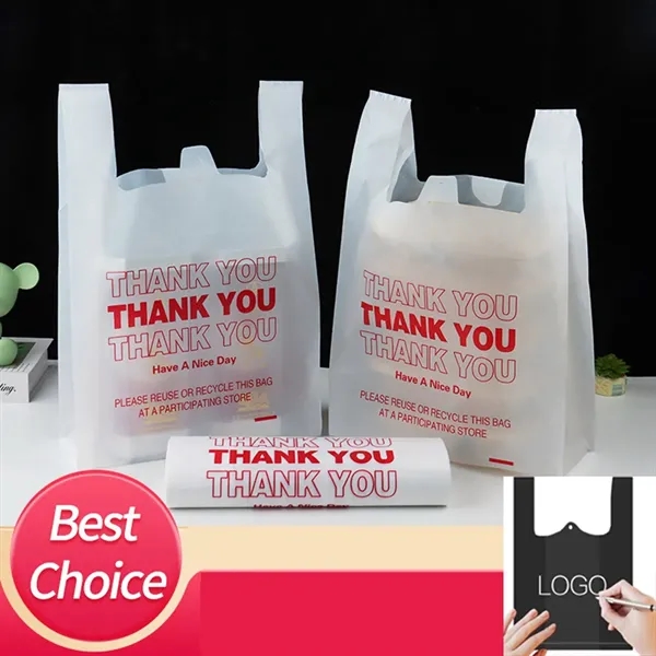 Customized Plastic T Shirt Bag With Handle For Shopping - Customized Plastic T Shirt Bag With Handle For Shopping - Image 0 of 7