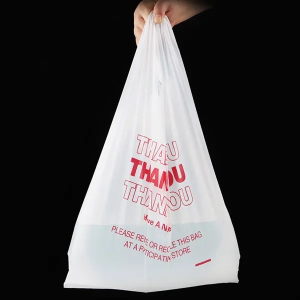 Customized Plastic T Shirt Bag With Handle For Shopping - Customized Plastic T Shirt Bag With Handle For Shopping - Image 6 of 7