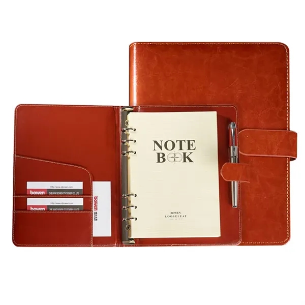 PU Leather Organizer Pockets Binder Refillable Notebook - PU Leather Organizer Pockets Binder Refillable Notebook - Image 2 of 4
