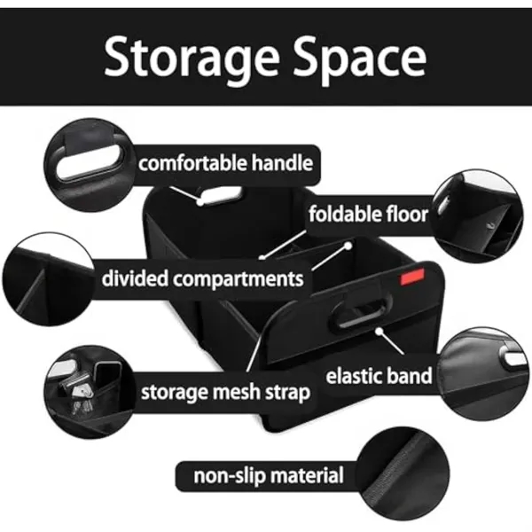 Portable Folding Car Trunk Storage Organizer - Portable Folding Car Trunk Storage Organizer - Image 3 of 7