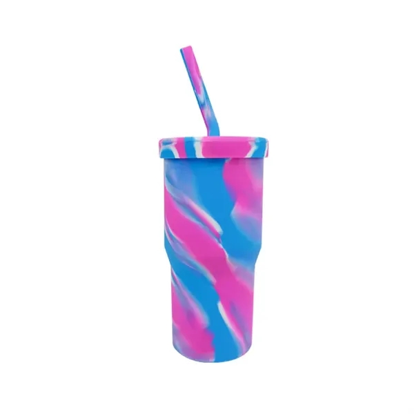 Silicone 32oz Straw Tumbler - Silicone 32oz Straw Tumbler - Image 3 of 4