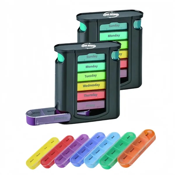 Weekly Stackable Pill Box 4 Times Daily 7 Compartments - Weekly Stackable Pill Box 4 Times Daily 7 Compartments - Image 0 of 5