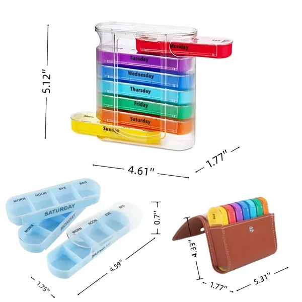 Weekly Stackable Pill Box 4 Times Daily 7 Compartments - Weekly Stackable Pill Box 4 Times Daily 7 Compartments - Image 1 of 5
