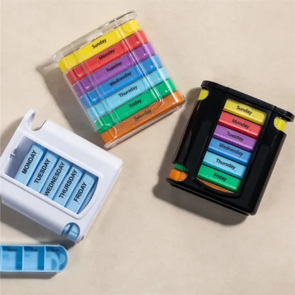Weekly Stackable Pill Box 4 Times Daily 7 Compartments - Weekly Stackable Pill Box 4 Times Daily 7 Compartments - Image 2 of 5