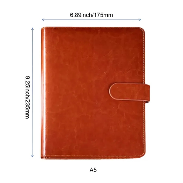 PU Leather Organizer Pockets Binder Refillable Notebook - PU Leather Organizer Pockets Binder Refillable Notebook - Image 4 of 4
