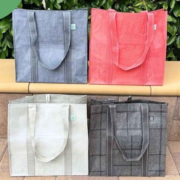 Reusable Grocery Bags With Hard Bottom Heavy Duty Foldable - Reusable Grocery Bags With Hard Bottom Heavy Duty Foldable - Image 2 of 3