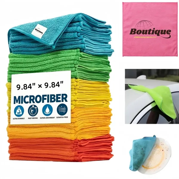 12"x12" Premium Microfiber Towels For Car Home Kitchen - 12"x12" Premium Microfiber Towels For Car Home Kitchen - Image 0 of 4