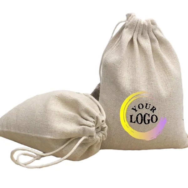 Cotton Linen Drawstring Pouch - Cotton Linen Drawstring Pouch - Image 0 of 3