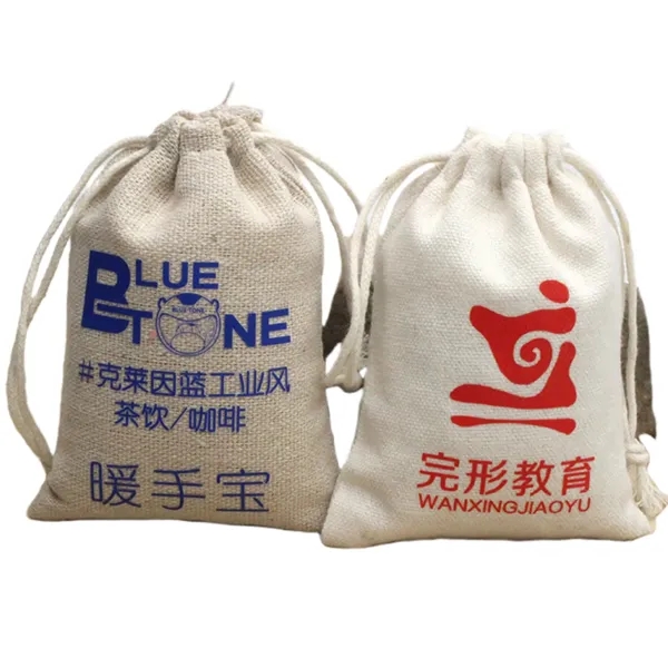 Cotton Linen Drawstring Pouch - Cotton Linen Drawstring Pouch - Image 2 of 3