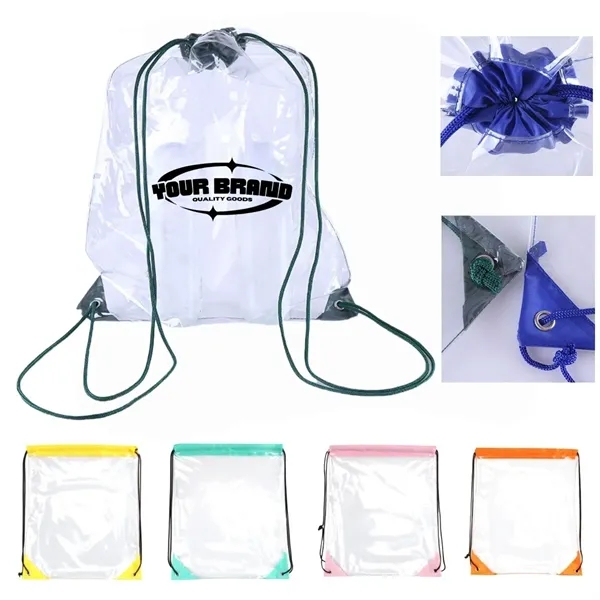 Clear Drawstring Backpack Stadium Approved Waterproof Bag - Clear Drawstring Backpack Stadium Approved Waterproof Bag - Image 0 of 3