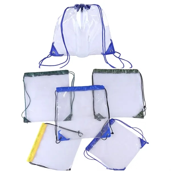 Clear Drawstring Backpack Stadium Approved Waterproof Bag - Clear Drawstring Backpack Stadium Approved Waterproof Bag - Image 2 of 3