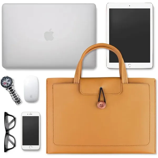 PU Leather Organizer Laptop Sleeve Briefcase Tote Bag - PU Leather Organizer Laptop Sleeve Briefcase Tote Bag - Image 2 of 6
