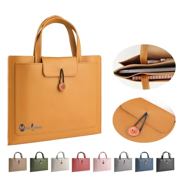 PU Leather Organizer Laptop Sleeve Briefcase Tote Bag - PU Leather Organizer Laptop Sleeve Briefcase Tote Bag - Image 0 of 6
