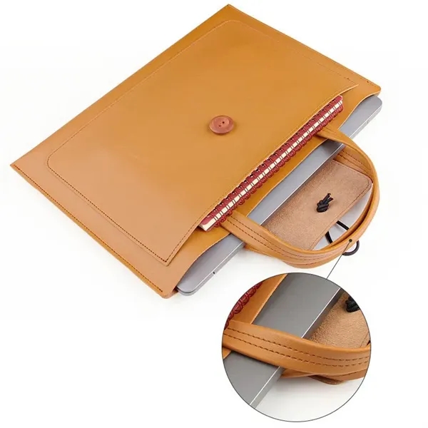 PU Leather Organizer Laptop Sleeve Briefcase Tote Bag - PU Leather Organizer Laptop Sleeve Briefcase Tote Bag - Image 4 of 6