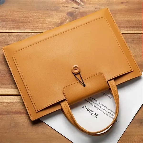 PU Leather Organizer Laptop Sleeve Briefcase Tote Bag - PU Leather Organizer Laptop Sleeve Briefcase Tote Bag - Image 6 of 6