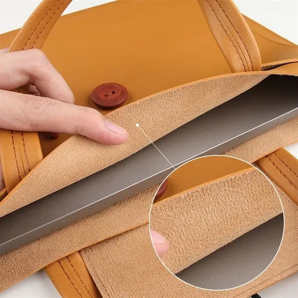 PU Leather Organizer Laptop Sleeve Briefcase Tote Bag - PU Leather Organizer Laptop Sleeve Briefcase Tote Bag - Image 5 of 6