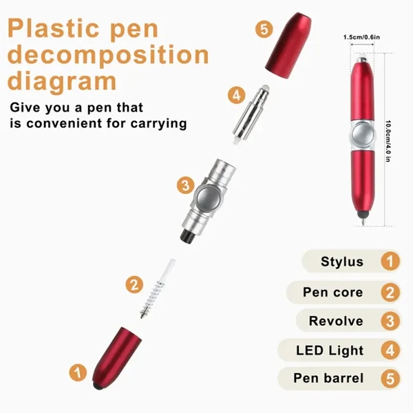 Fidget Finger Spinner Ballpoint Pen with LED Light - Fidget Finger Spinner Ballpoint Pen with LED Light - Image 1 of 2