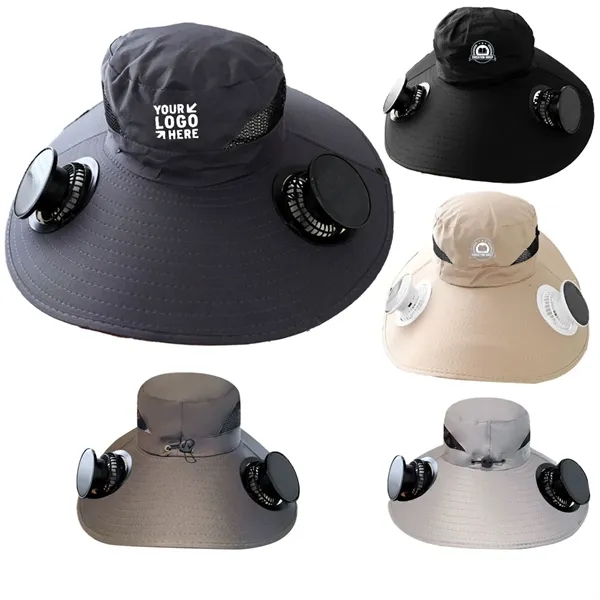 Usb Charging Fisherman Sun Hat with Solar Cooling Fan - Usb Charging Fisherman Sun Hat with Solar Cooling Fan - Image 0 of 1