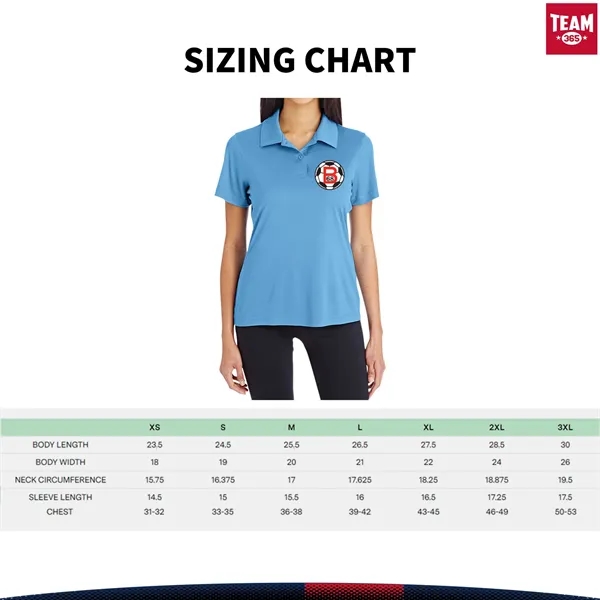 Team 365® Ladies Polyester Polo Shirt - Team 365® Ladies Polyester Polo Shirt - Image 2 of 4