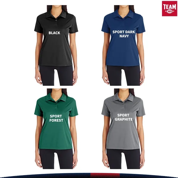 Team 365® Ladies Polyester Polo Shirt - Team 365® Ladies Polyester Polo Shirt - Image 3 of 4
