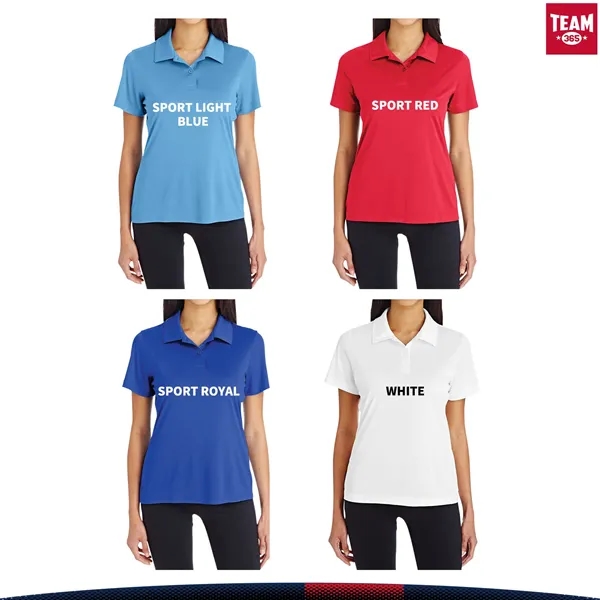 Team 365® Ladies Polyester Polo Shirt - Team 365® Ladies Polyester Polo Shirt - Image 4 of 4