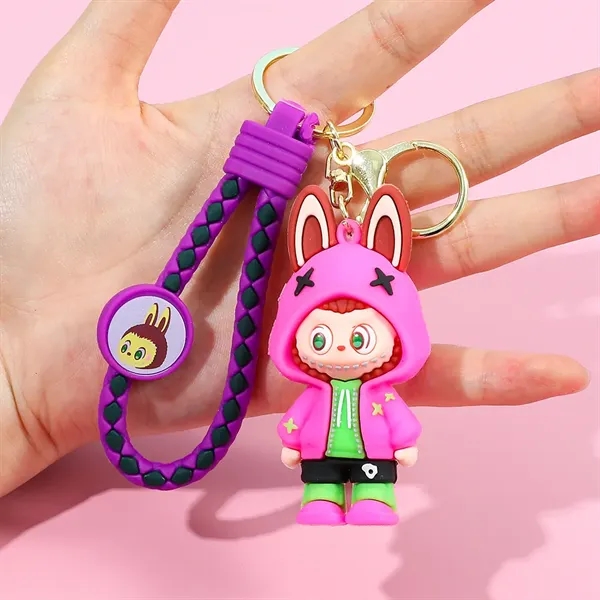 Labubu Cartoon Doll Backpack Pendant Car Keychain - Labubu Cartoon Doll Backpack Pendant Car Keychain - Image 2 of 7