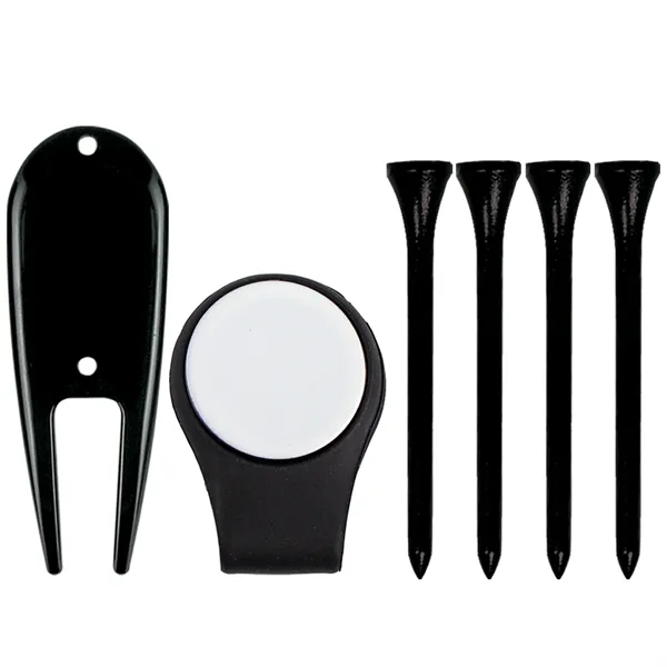 Hat Clip with Divot Tool & (4) 2-3/4" Golf Tees - Hat Clip with Divot Tool & (4) 2-3/4" Golf Tees - Image 1 of 1