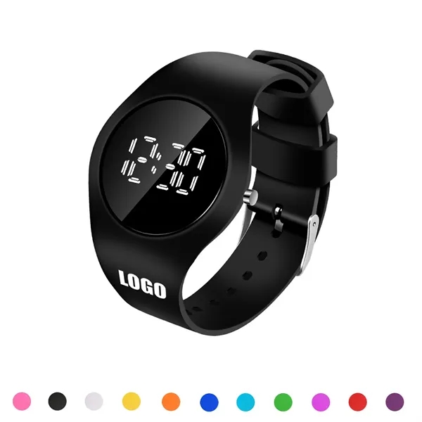 Round Watch w/White Digital Dial - Round Watch w/White Digital Dial - Image 0 of 13