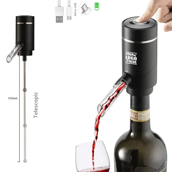 Rechargeable Electric Wine Decanter Aerator & Dispenser - Rechargeable Electric Wine Decanter Aerator & Dispenser - Image 0 of 4