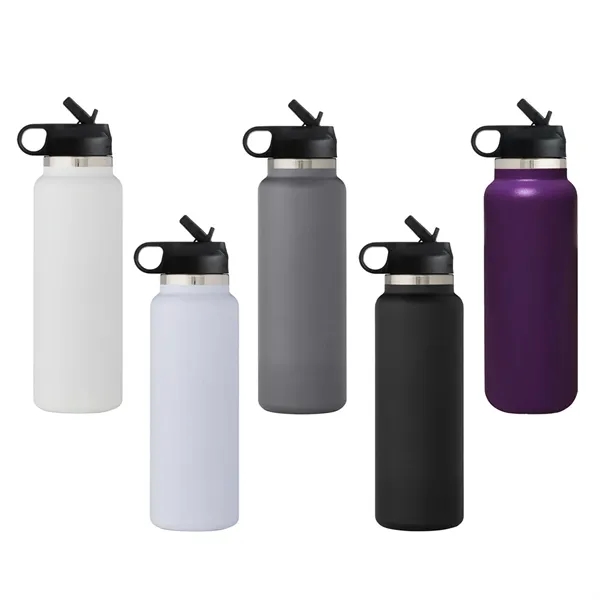 40 Oz Hdr Flask Water Bottle Straw Sip Lid - 40 Oz Hdr Flask Water Bottle Straw Sip Lid - Image 3 of 7