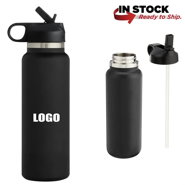 40 Oz Hdr Flask Water Bottle Straw Sip Lid - 40 Oz Hdr Flask Water Bottle Straw Sip Lid - Image 0 of 7