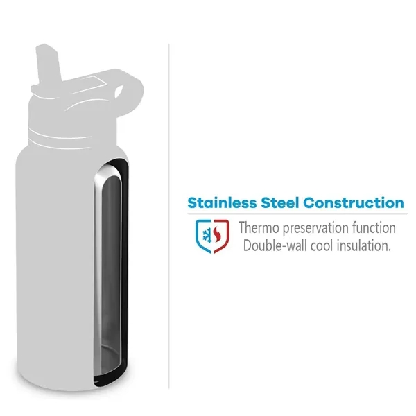 40 Oz Hdr Flask Water Bottle Straw Sip Lid - 40 Oz Hdr Flask Water Bottle Straw Sip Lid - Image 6 of 7