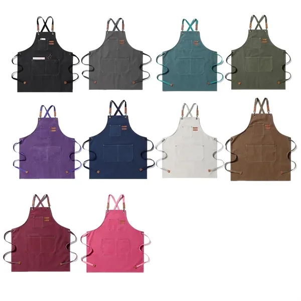 Canvas Cross Back Aprons - Canvas Cross Back Aprons - Image 4 of 5