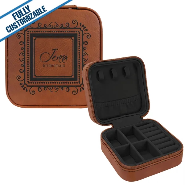 4x4 Engraved Leatherette Square Jewelry Box - Fully Custom - 4x4 Engraved Leatherette Square Jewelry Box - Fully Custom - Image 1 of 18