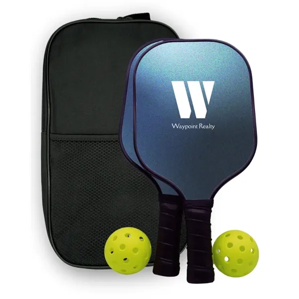 Custom Fiberglass Pickleball Paddle Set with Bag - Black - Custom Fiberglass Pickleball Paddle Set with Bag - Black - Image 0 of 6