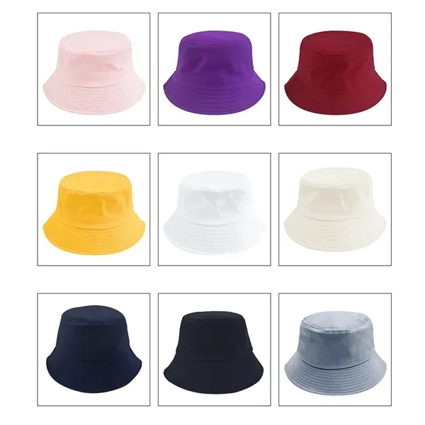Custom Summer Plain Colour Cotton Bucket Hat - Custom Summer Plain Colour Cotton Bucket Hat - Image 3 of 4