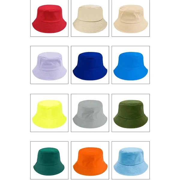 Custom Summer Plain Colour Cotton Bucket Hat - Custom Summer Plain Colour Cotton Bucket Hat - Image 4 of 4