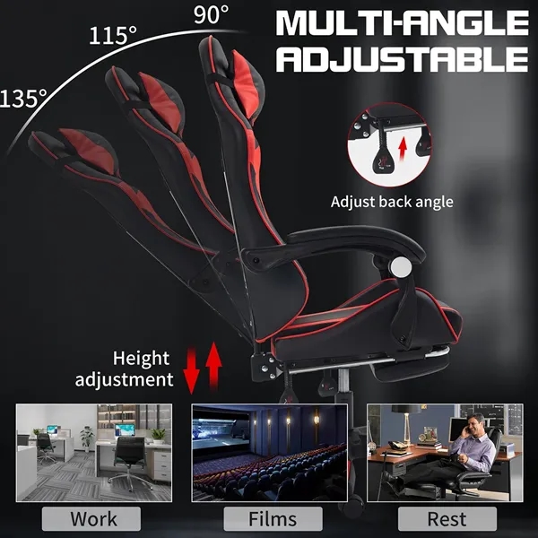 Ergonomic E-sports Office Chair, Reclining & Rotating - Ergonomic E-sports Office Chair, Reclining & Rotating - Image 4 of 4