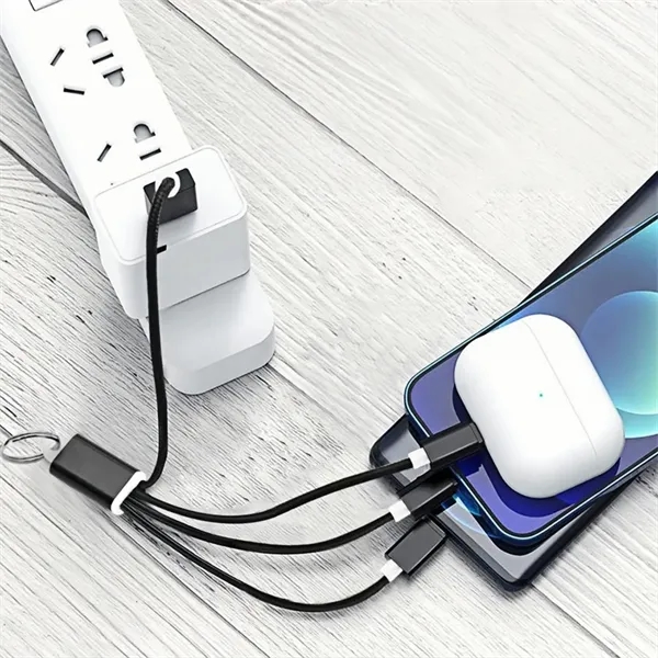 3-In-1 Charging Cable Keychain With USB & Multi Tips - 3-In-1 Charging Cable Keychain With USB & Multi Tips - Image 2 of 4