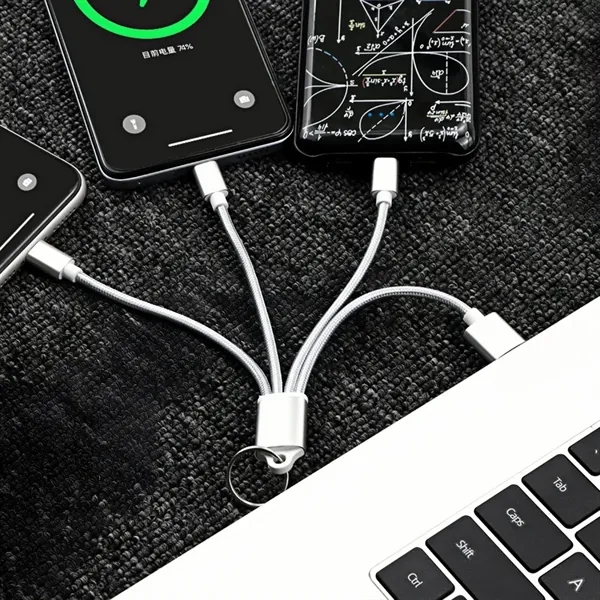 3-In-1 Charging Cable Keychain With USB & Multi Tips - 3-In-1 Charging Cable Keychain With USB & Multi Tips - Image 3 of 4