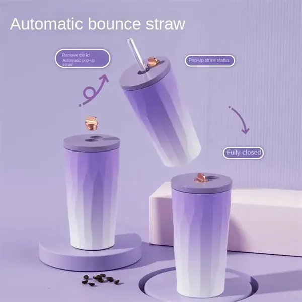 20Oz Portable Insulated Cold Coffee Cup With Straw - 20Oz Portable Insulated Cold Coffee Cup With Straw - Image 4 of 4