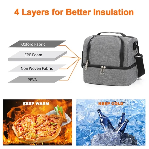 Portable Dual Large Insulated Lunch Box Cooler Beer Bags - Portable Dual Large Insulated Lunch Box Cooler Beer Bags - Image 4 of 6