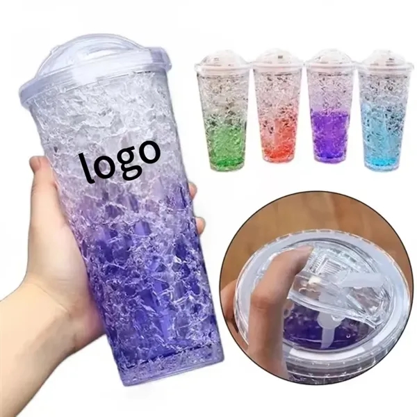 Double Insulated Sliding Lid GelIce Cup Summer Tumbler - Double Insulated Sliding Lid GelIce Cup Summer Tumbler - Image 0 of 4